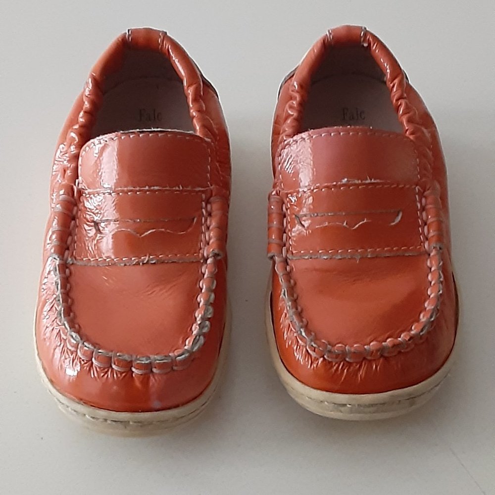 NATURINO kids orange leather loafers size 23